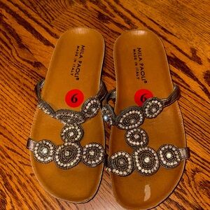 Mila Paoli Beaded Sandals